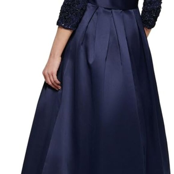 Sequin Navy Blue Jessica Howard Formal Gown, Size 8 - Picture 4 of 9